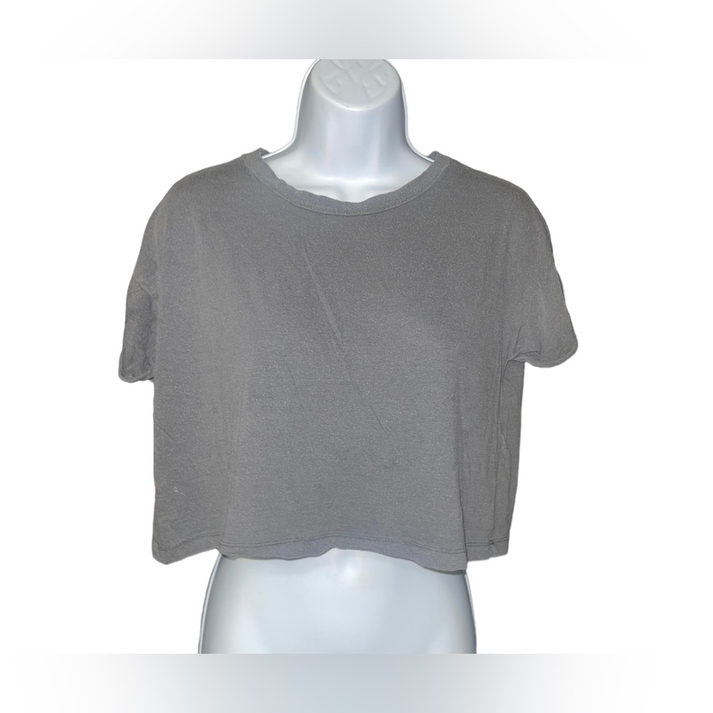 GRAY CROP TEE